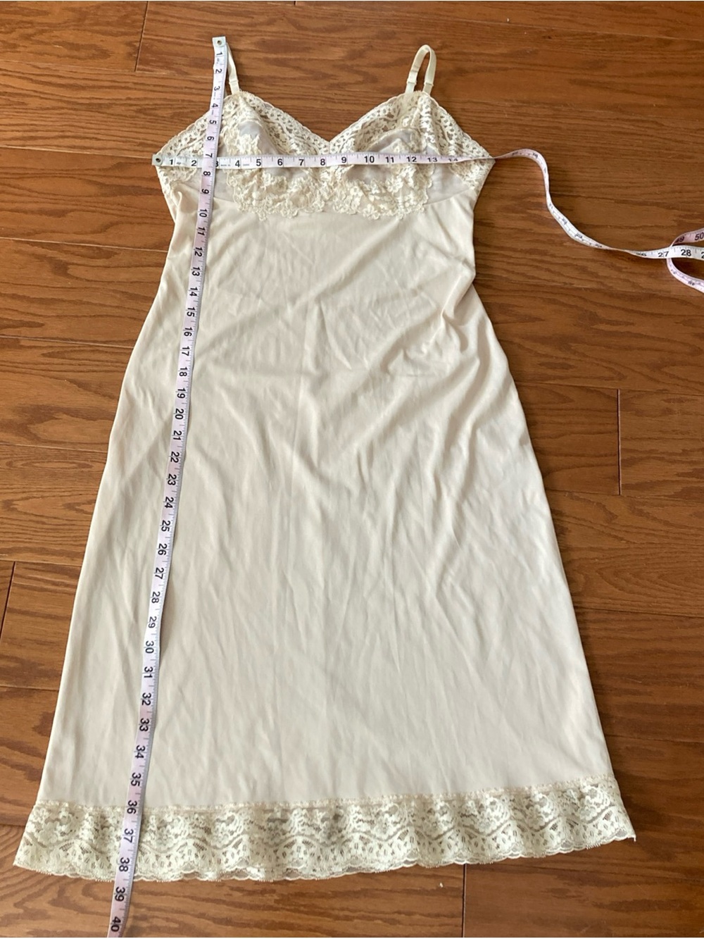 Vassarette Beige Vintage Slip Dress Nightie Size 34L Antron Nylon Y2K - Picture 9 of 9